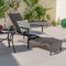 Costway Patio Wicker Elastic Sponge Lounge Chair Back Adjustable with Retractable Ottoman